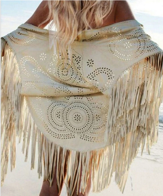 New hippie fringed shawl.