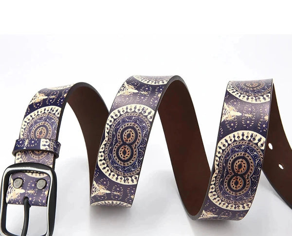 Hippie patchwork leather belt.