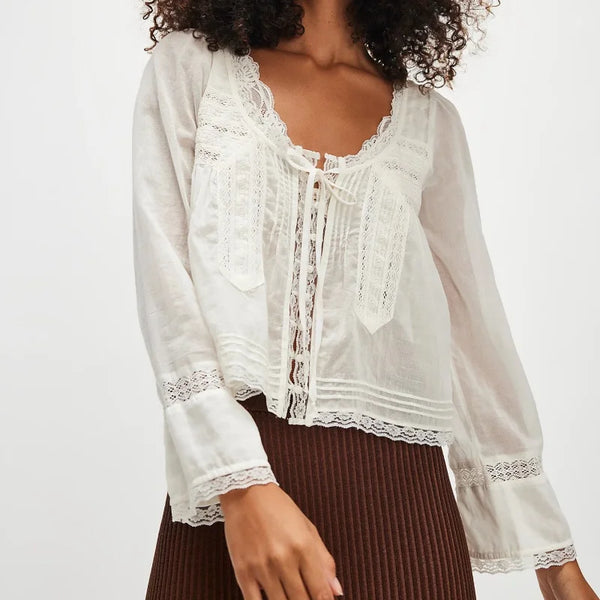 Vintage lace hippie shirt.