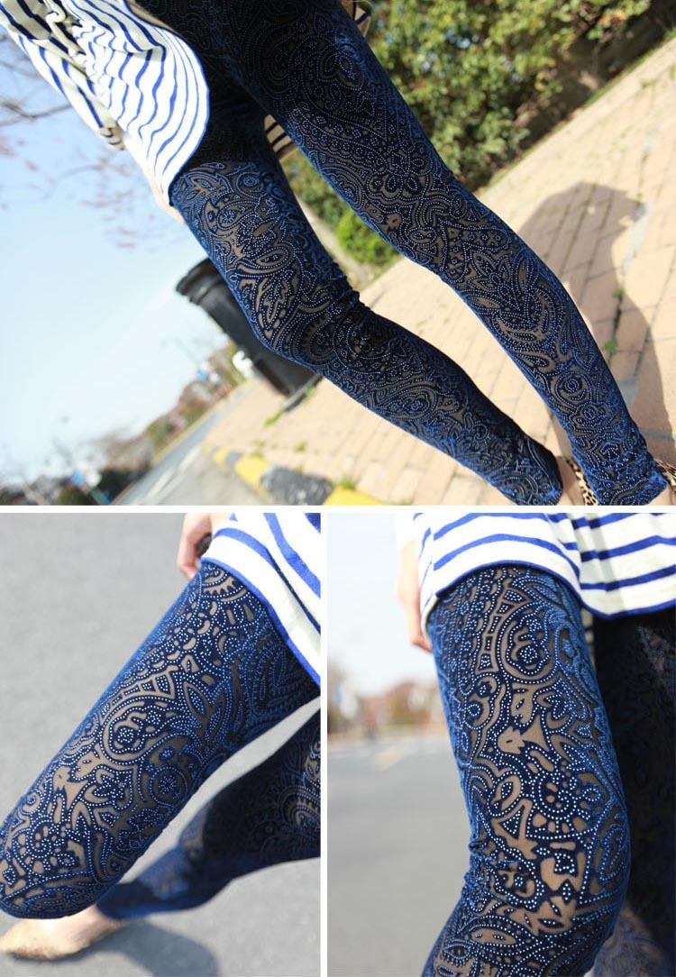 Vintage lace legging tights.