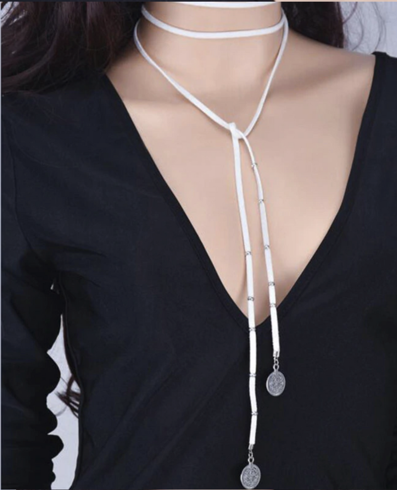 Gitan suede long necklace Unique!