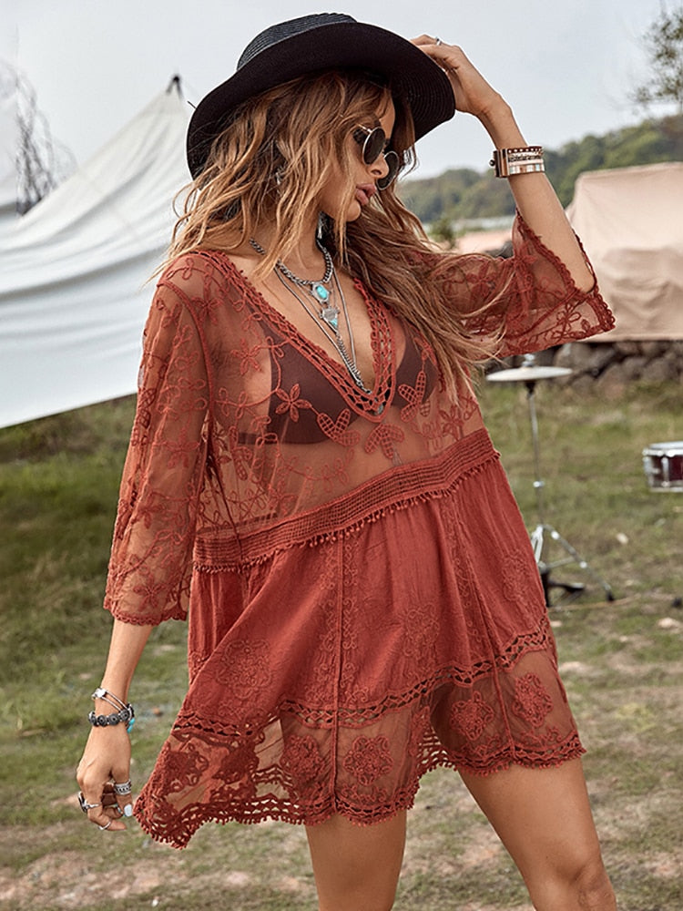 The lace boho hippie tunic.