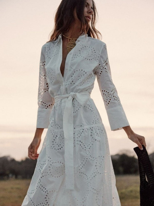 The elegant embroidered hippie-chic long dress.