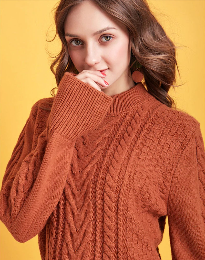 Loose hippie cable knit sweater.