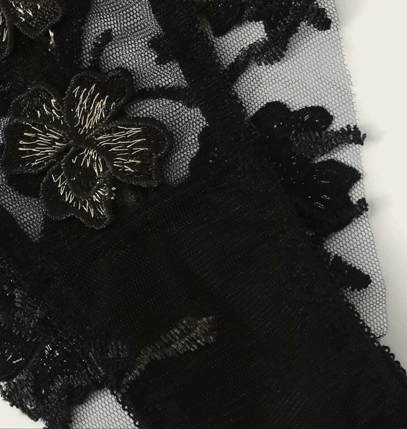 Transparent Bohemian floral lace underwear.