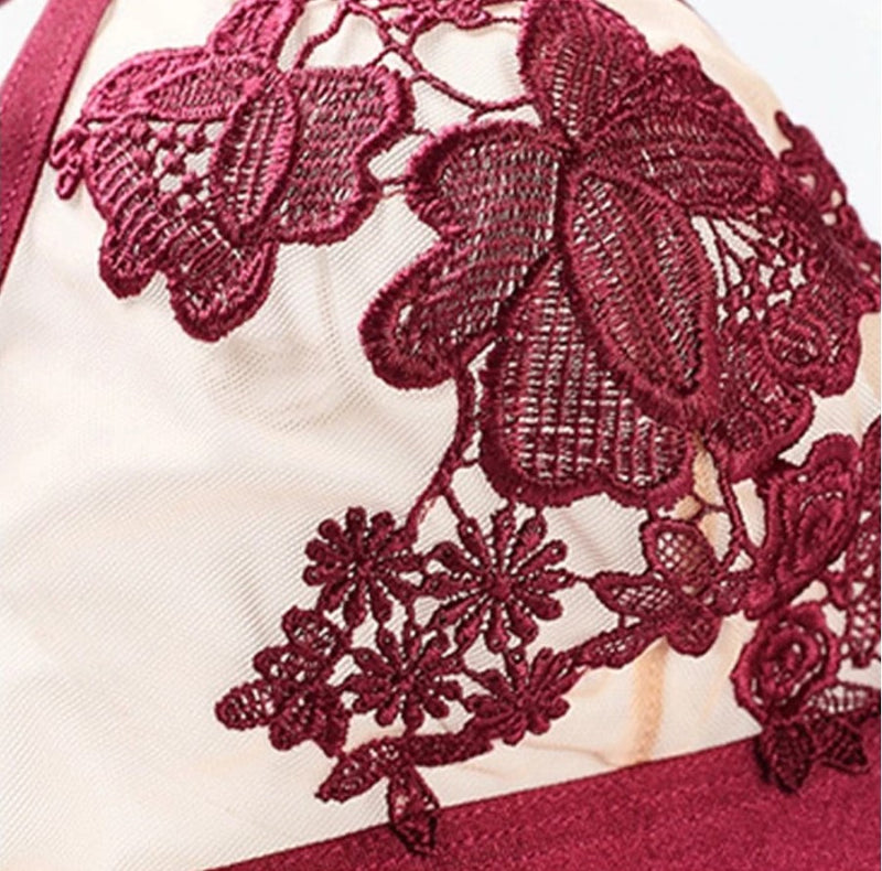 The romantic transparent lace underwear.