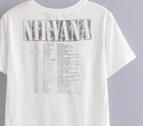 T-Shirt Nirvana hippie, imprimé recto-verso.