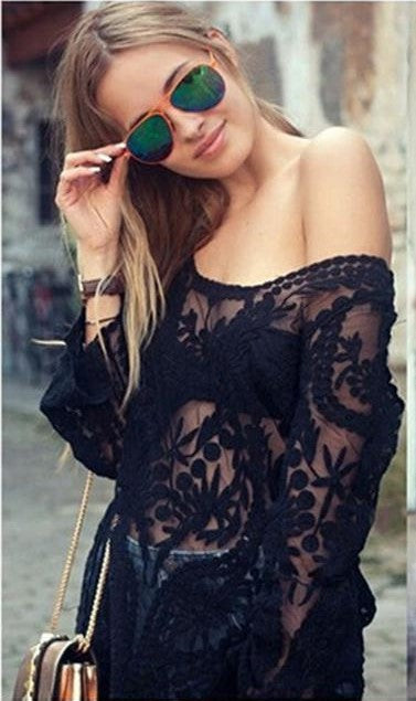 Sexy elegant crochet blouse