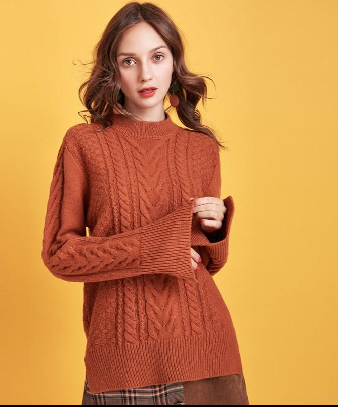 Pullover tricot torsade ample hippie.