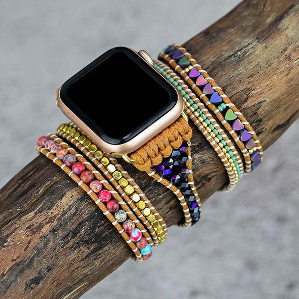 Hematite Bohème Love Apple watch bracelet.