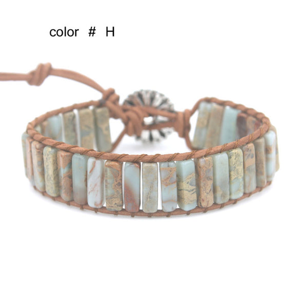 Bracelet chakra hippie Bohême pierre naturel cordée.